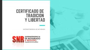 Certificado de tradicion y libertad solicitado en Web